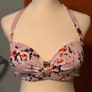 NWT Venus Bikini Purple Floral Top Underwire Padded Size 32DD/34D/36C